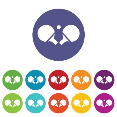 Masa Tenisi raketi Icon set
