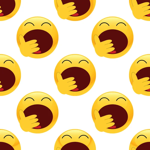 Bocejando padrão emoticon —  Vetores de Stock