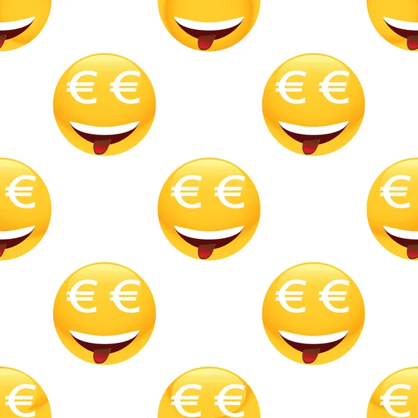 Besatt av pengar emoticon mönster — Stock vektor