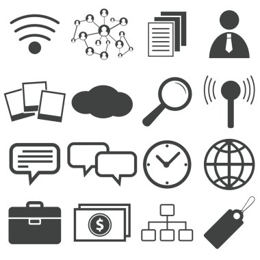 11 basit siyah Icon set