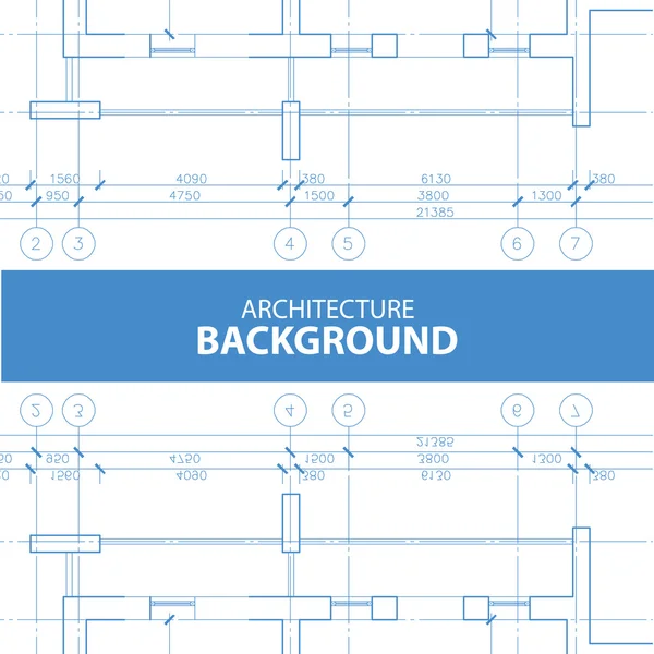 Architecture reflected blueprint background — Stock Vector