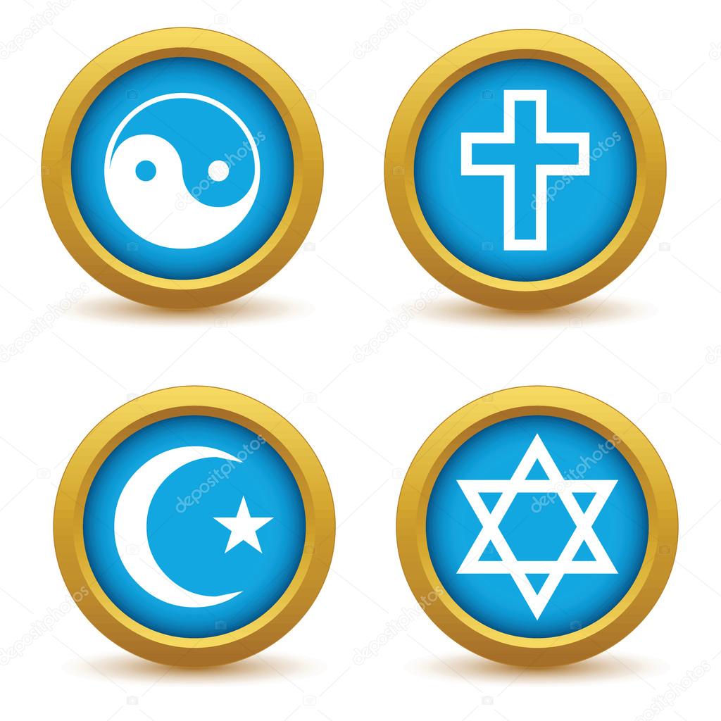 Religious symbols icon set