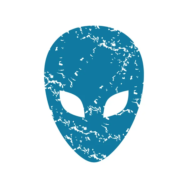 Grunge Alien Face Ikone — Stockvektor