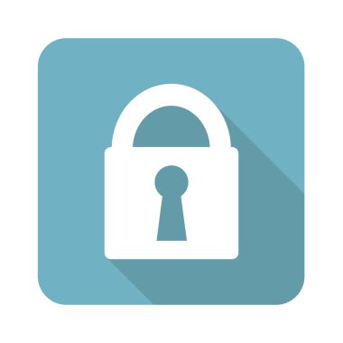 Kare kapalı asma kilit simgesi