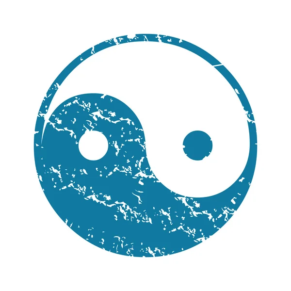Grunge ying yang icono — Vector de stock