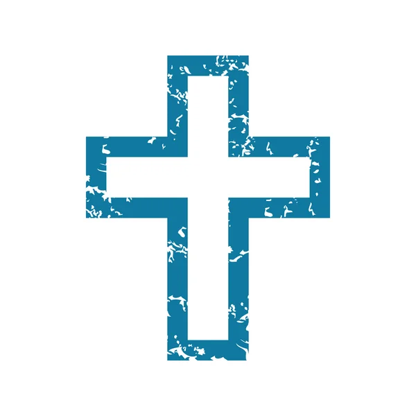 Гранж християнський хрест ікона — стоковий вектор