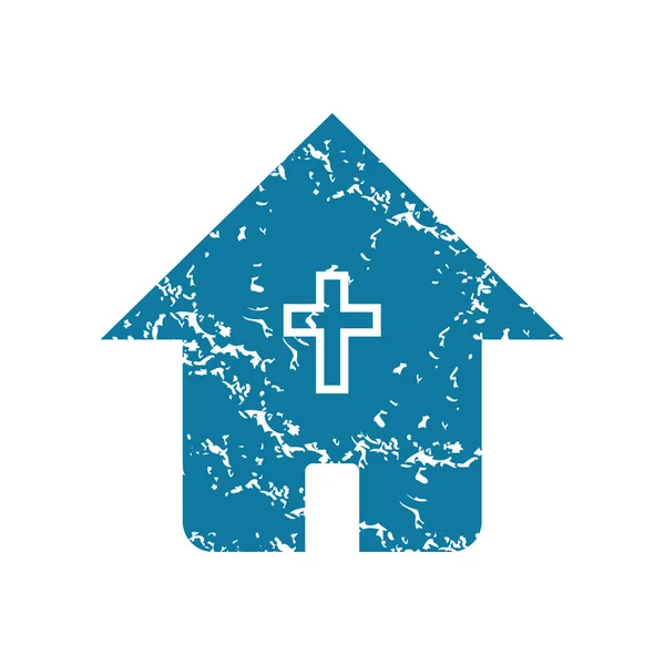 Grunge christian house icon — Stock Vector