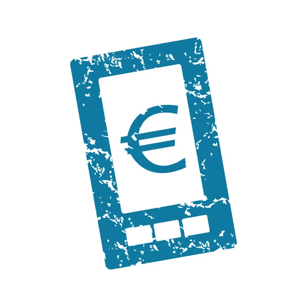 Grunge euro no ícone de tela — Vetor de Stock