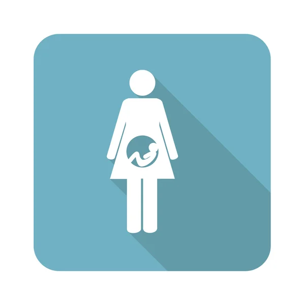 Vierkant zwangere vrouw pictogram — Stockvector