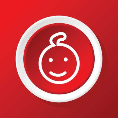 Kırmızı gülümseyen çocuk simgesine