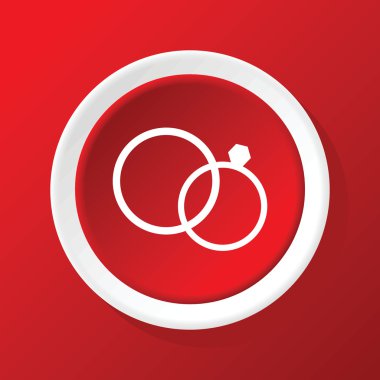 Alyans simgesi üzerinde kırmızı