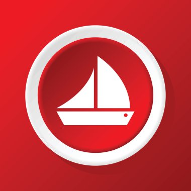 Yelken gemi simgesi üzerinde kırmızı
