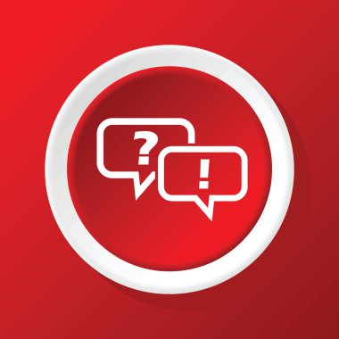 Soru cevap simgesi üzerinde kırmızı