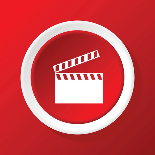 Filmklapper pictogram op rood — Stockvector