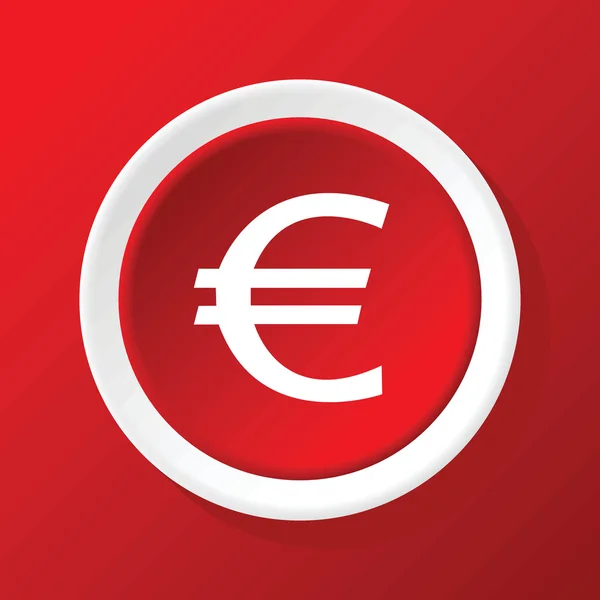 Euro symbol icon on red — Stock Vector