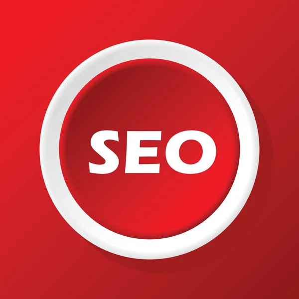 SEO icon on red — Stock Vector