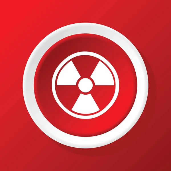 Hazard icon on red — Stock Vector