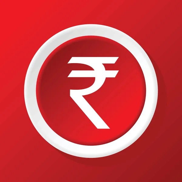 Rupee icon on red — Stock Vector