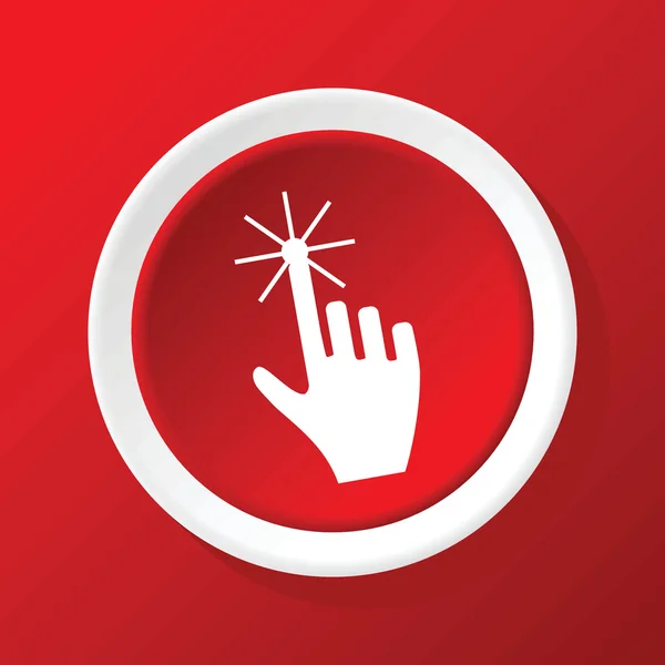 Ikona kurzoru ruka na červené — Stockový vektor