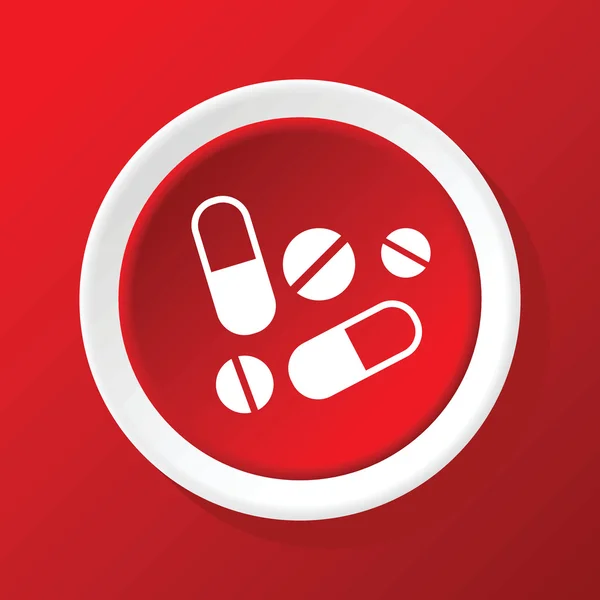 Medicine icon on red — Stock Vector