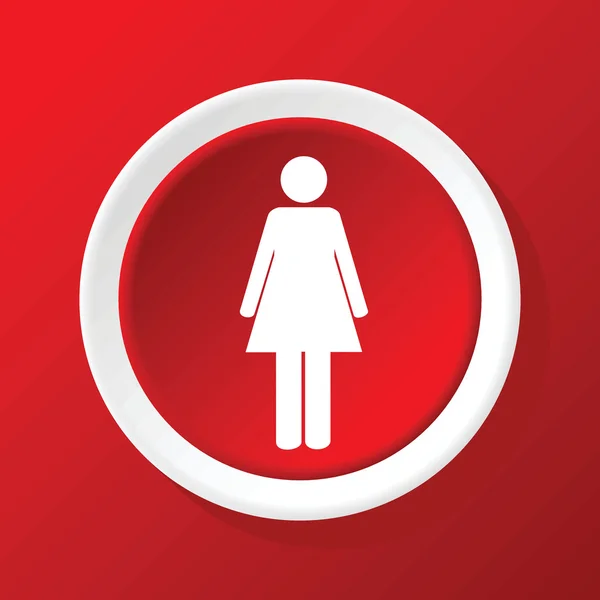 Woman icon on red — Stock Vector