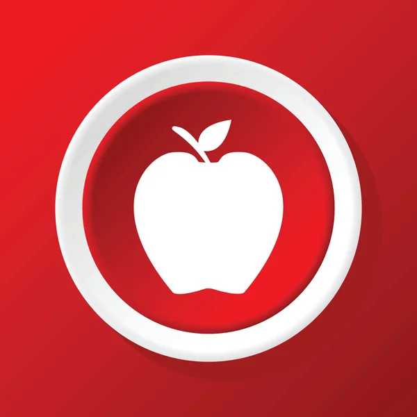 Apfelsymbol auf rot — Stockvektor