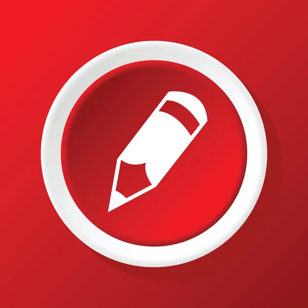 Bleistift-Symbol auf rot — Stockvektor