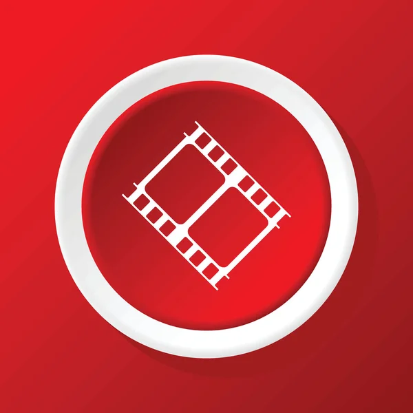 Película tira icono en rojo — Archivo Imágenes Vectoriales