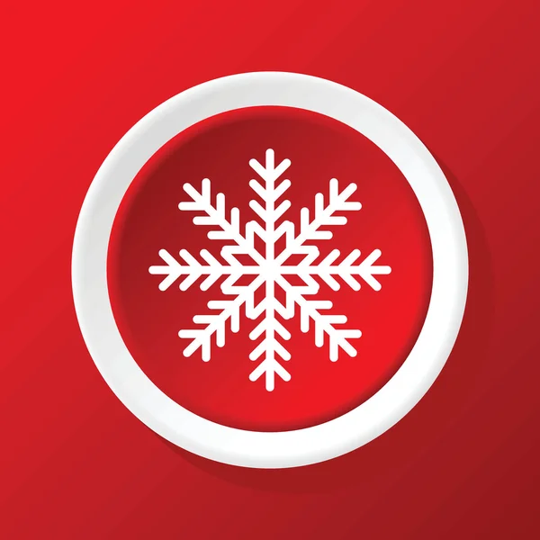 Schneeflockensymbol auf rot — Stockvektor