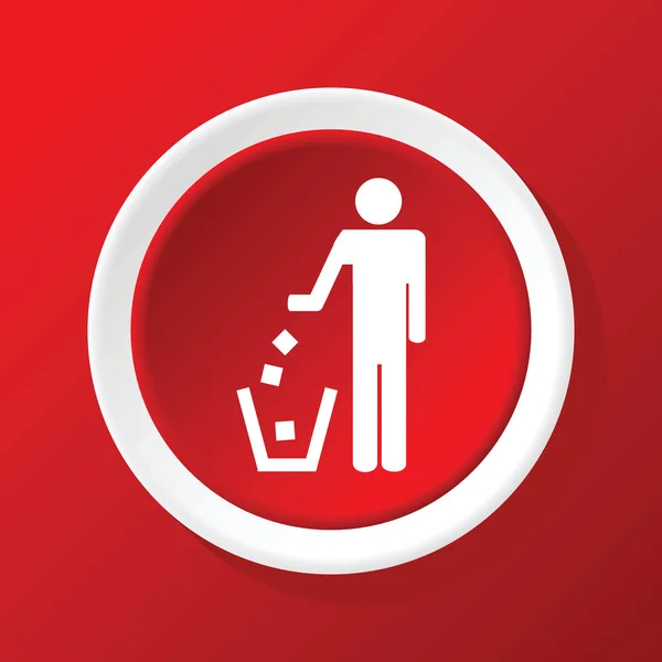 Recycling icon on red — Stock Vector