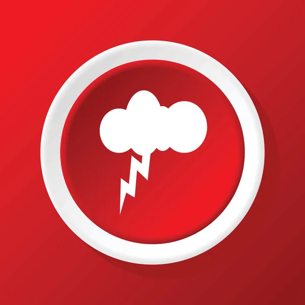 Thunderbolt icon on red — Stock Vector