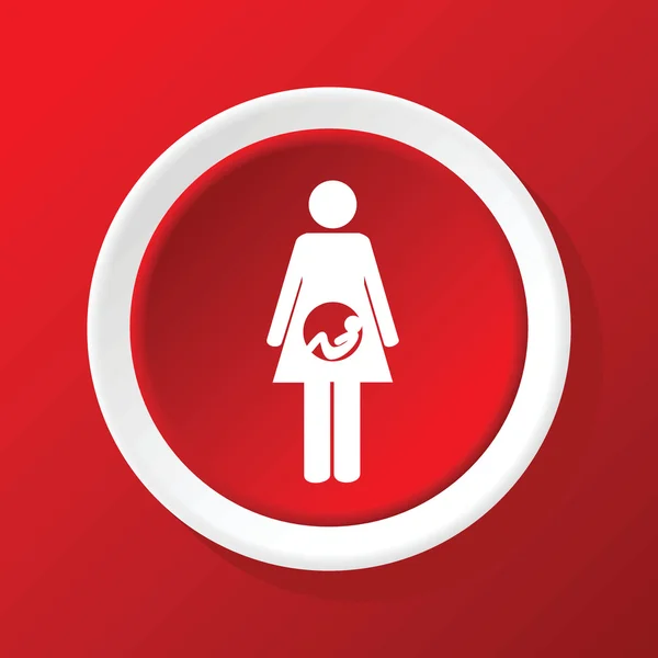 Pregnant woman icon on red — Stock Vector