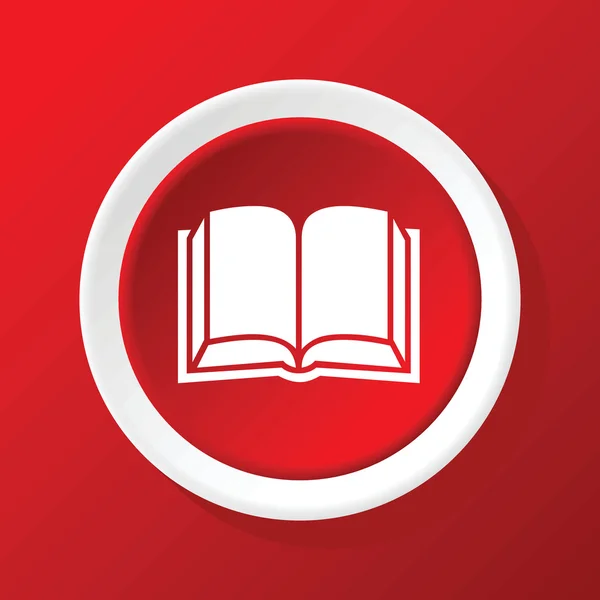 Abrir el icono del libro en rojo — Vector de stock