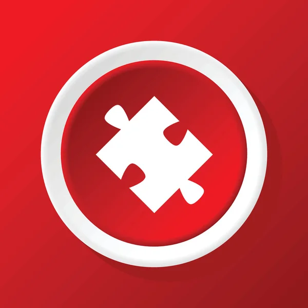 Puzzle piece icon on red — Stock Vector