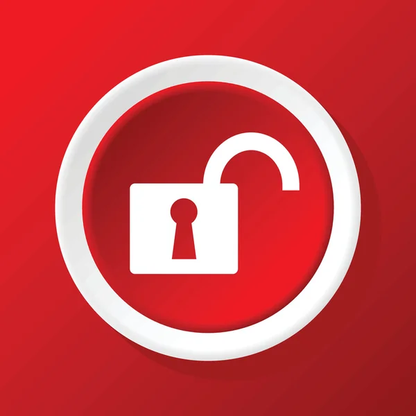 Unlocked icon on red — Stock Vector