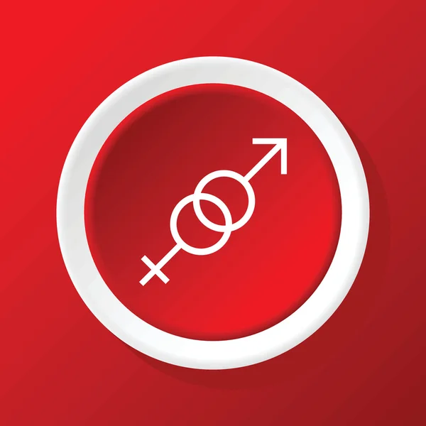 Gender symbols icon on red — Stock Vector