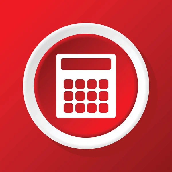 Calculator icon on red — Stock Vector
