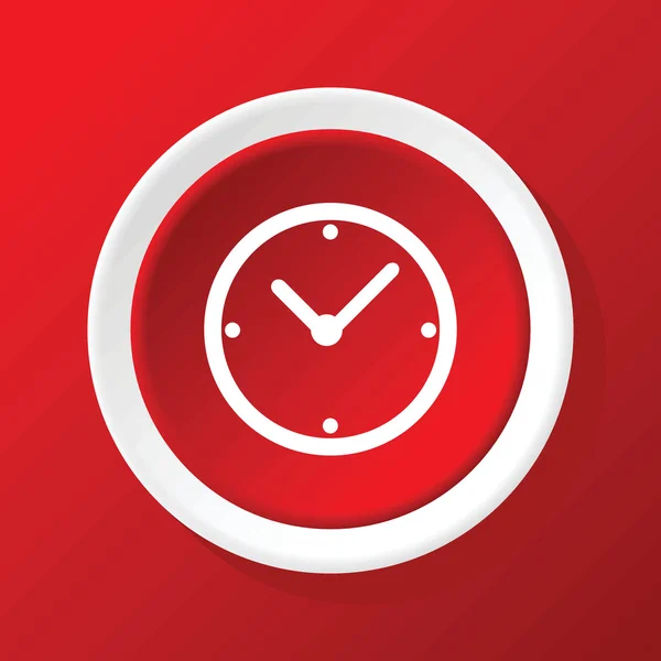 Clock icon on red — Stock Vector