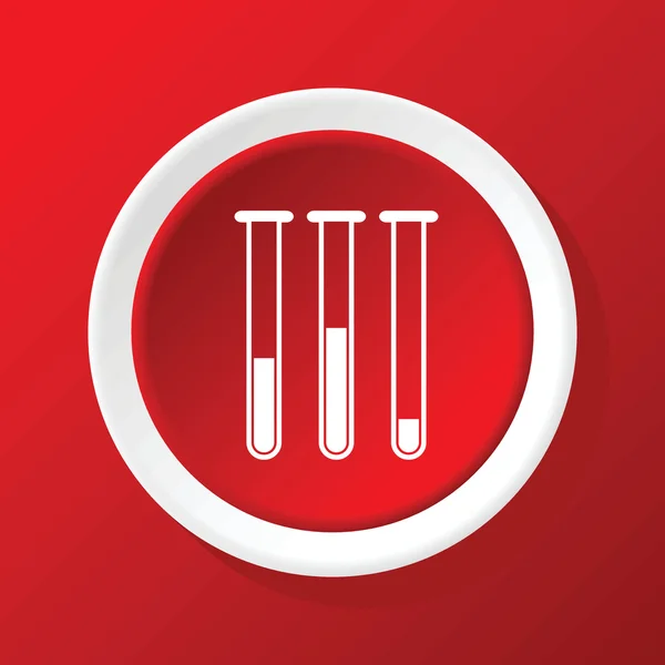 Test tubes icon on red — Stock Vector