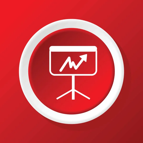 Icono de presentación gráfica en rojo — Vector de stock