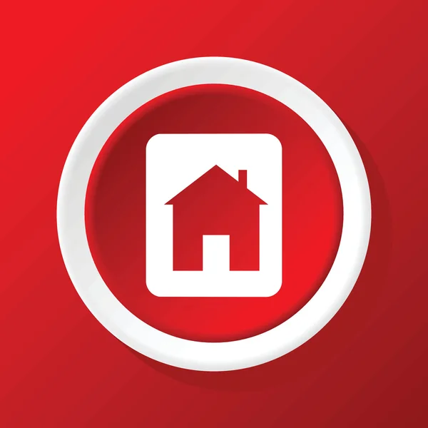 Signo de la casa icono en rojo — Archivo Imágenes Vectoriales