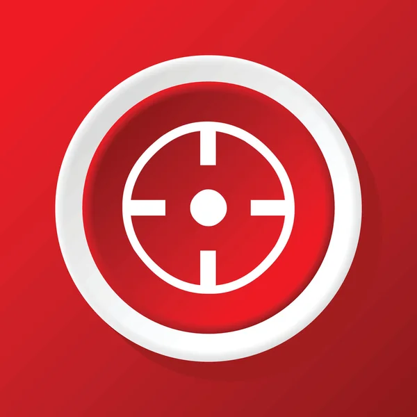 Target icon on red — Stock Vector