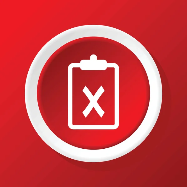 Negative decision icon on red — Stock Vector