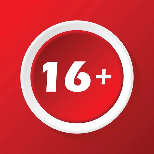 Icono de restricción de edad en rojo — Vector de stock
