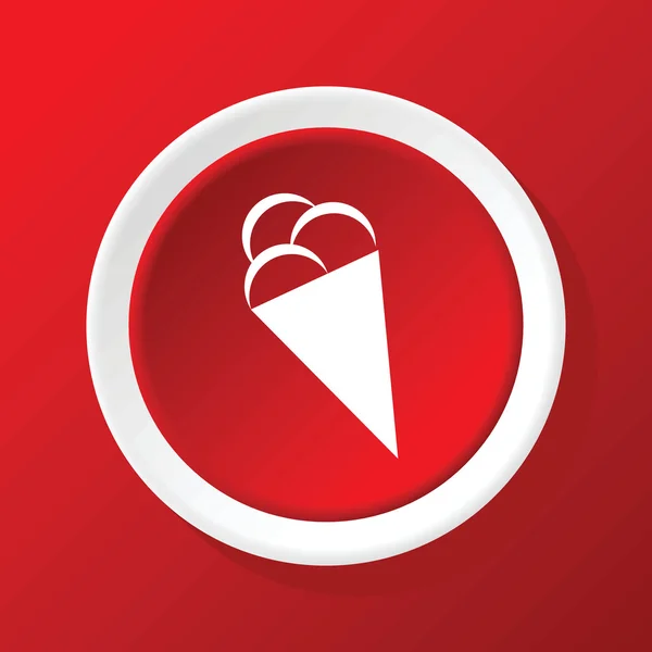 Ice cream icon on red — Stock Vector