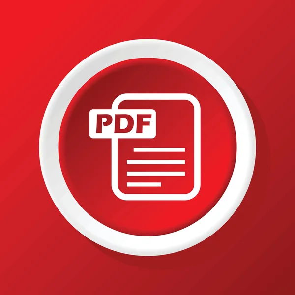 PDF file icon on red — Stock Vector