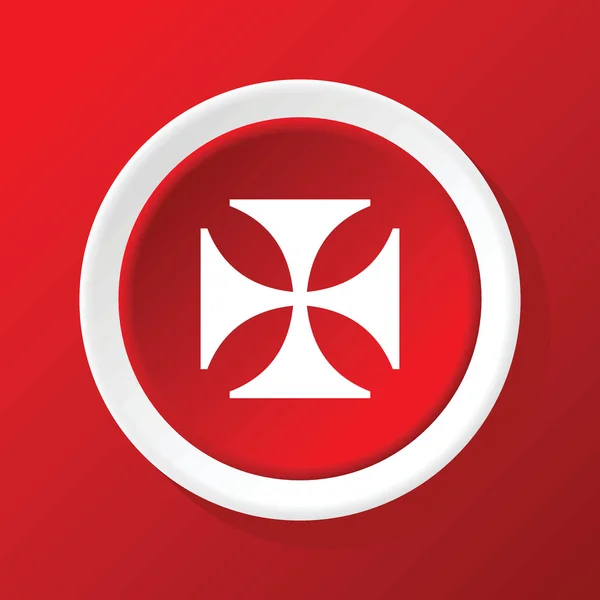 Maltese cross icon on red — Stock Vector