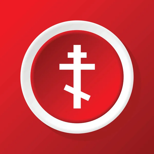 Orthodox cross icon on red — Stock Vector