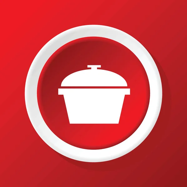 Icône du pot sur rouge — Image vectorielle