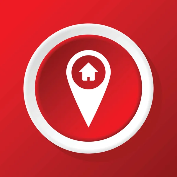 House işaretçi simgesi üzerinde kırmızı — Stok Vektör